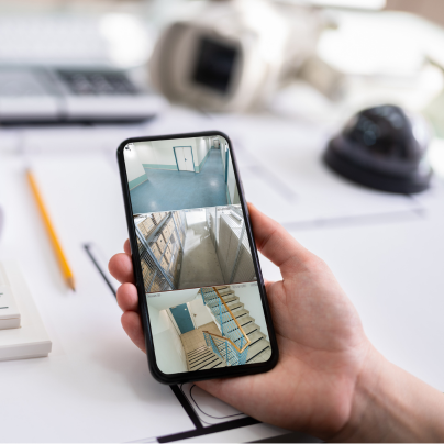 Eau Claire security camera feed on cell phone